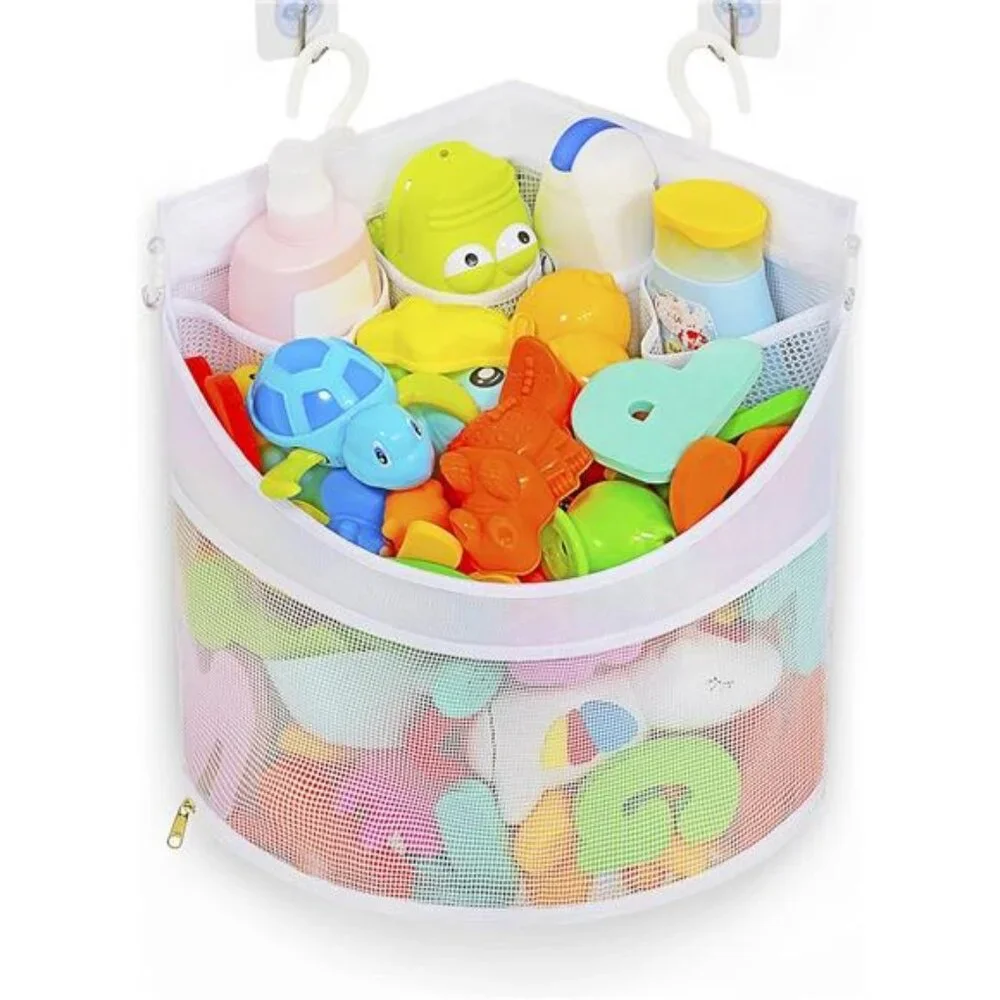 Baby Bath Toy Organizer, Quick Drying&Mould Proof, Corner Hang-Suspension Holder